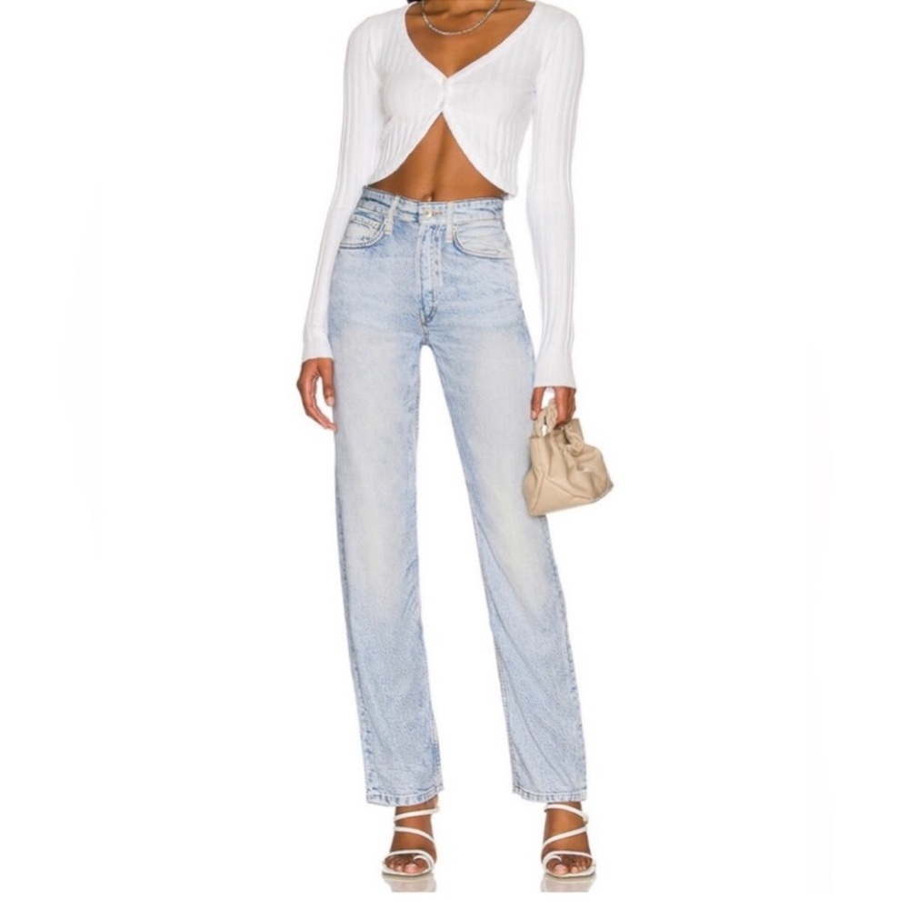 Rag & Bone Alex Liquid High-rise Straight In Luna Size 25